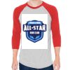 Unisex 50/50 Raglan Three-Quarter Sleeve Tee Thumbnail