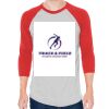 Unisex 50/50 Raglan Three-Quarter Sleeve Tee Thumbnail