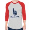 Unisex 50/50 Raglan Three-Quarter Sleeve Tee Thumbnail